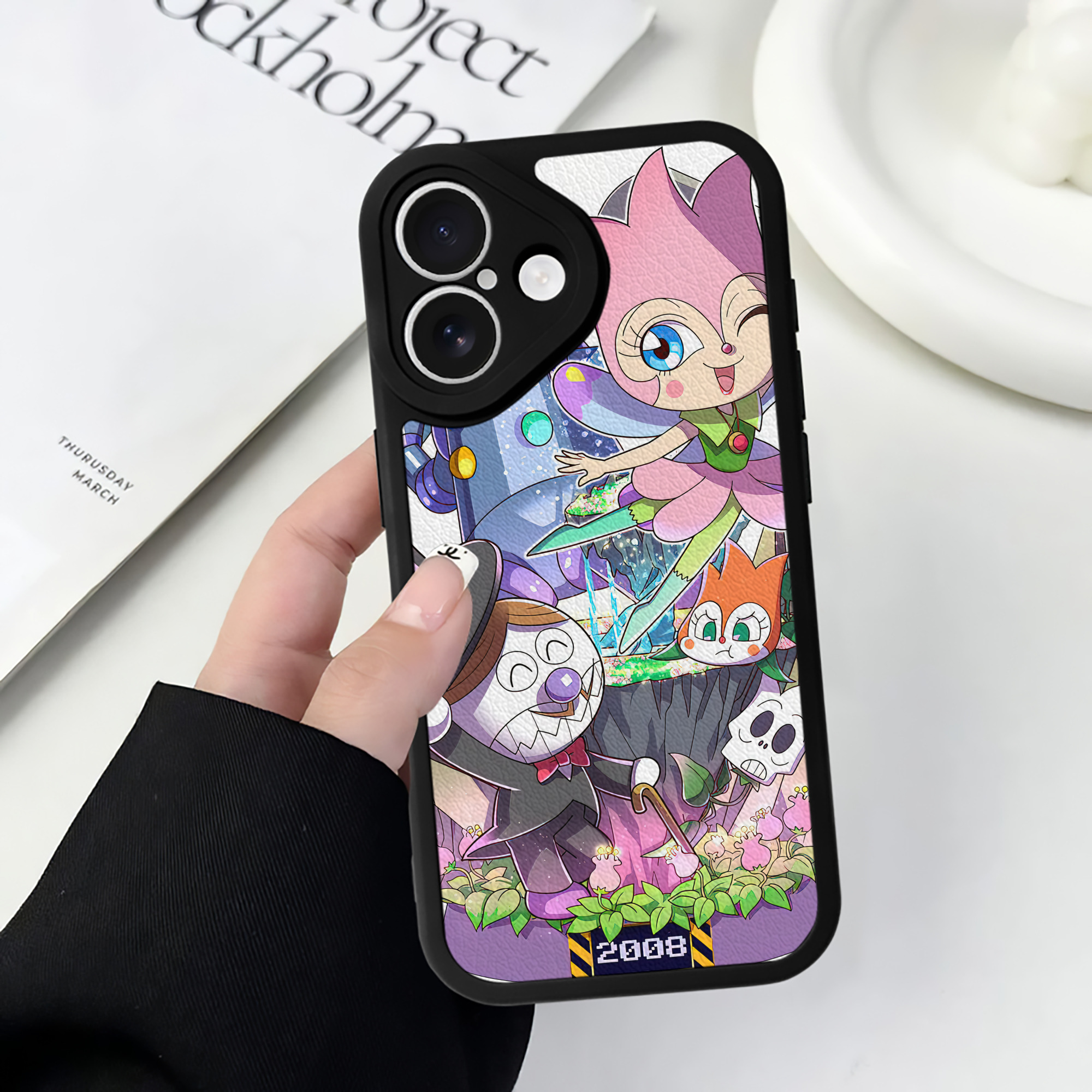 （画像用） アンパンマン Anpanman 【iPhone 16シリーズ対応】シリコンスマホケース（レザー調） 材質：シリコン